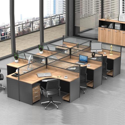 屏风职员办公桌卡座简约现代46人隔断办工桌椅组合四人位办公家具